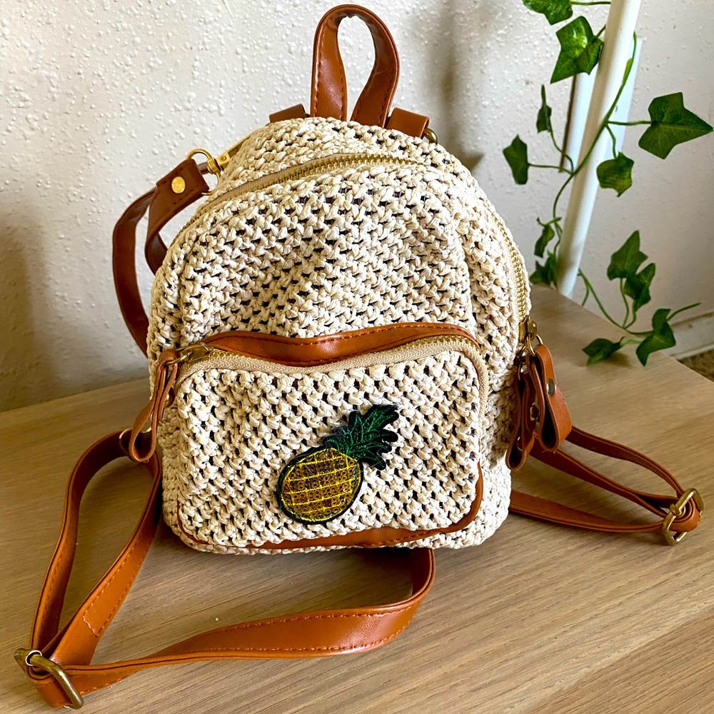 Pineapple Knit Backpack